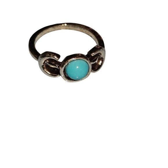 Silver Steel Western Turquoise Pendant Eing - Picture 1 of 4